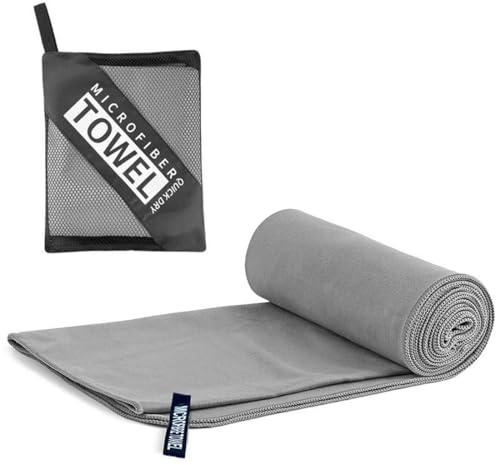AEIOPRS Asciugamano palestra compatto e ultraleggero asciugamani microfibra il perfetto telo mare microfibra grande ottimale per viaggio sport e palestra