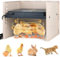EFUTURETIME Plaque Chauffante Poussin 25 W Chauffages pour Poulailler avec Panneaux Anti-Vent, Chick Heating Plate Hauteur Réglable 7 ~ 19 cm et Température 10 ~ 60 °C