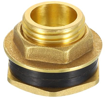 QUARKZMAN Accesorio De Mamparo De Latón con Arandela, Conector De Tanque De Agua Macho G1/2, Adaptador De Manguera Roscado De Latón con 2 Anillos De Goma