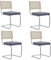 Uderkiny Esszimmerstühle 4er Set,Gepolsterte Rattan-Küchenstühle, Rattan-Rückenlehne/stahlrahmen, Geeignet für Esszimmer/Büro/Küche/Schlafzimmer(Grau,4)