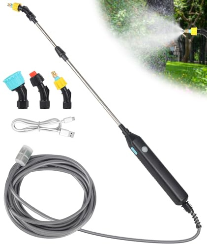 DAJASD Pulverizador Eléctrico para Plantas, Pulverizadores Inalámbricos con 3 m manguera y 3 boquillas ajustables, Pulverizador plantas, Pulverizador Bateria, césped, malas hierbas (5 V)
