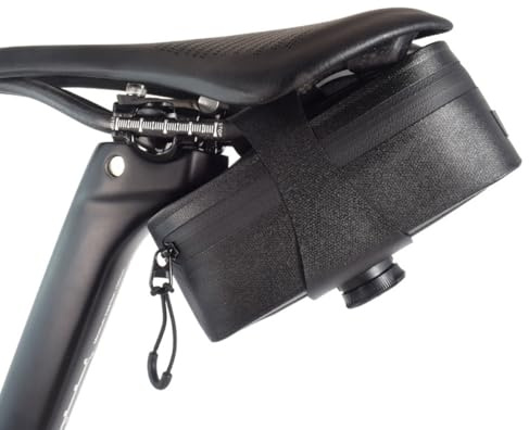 HOUSON Waterproof Bicycle Saddle Bag with Quick Release | 0.5L TPU Saddle Bag | Rotating Knob | Rear Light Holder | for MTB/Road Bikes (82x57x147mm)