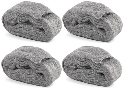 Lana Acciaio 0000 12m, 4 Pezzi Lana di Acciaio 0000 Anti Topi e Ratti