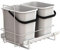 LM 66/2 Einbau Mülleimer weiß ausziehbar Duo Mülltrennsystem für Küche Unterschrank, 2 Abfalleimer weißer Korbauszug 29x48x35,5 cm