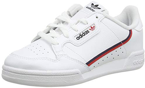 adidas Unisex-Kinder Continental 80 C Sneaker, Weiß (Footwear White/Scarlet/Collegiate Navy 0), 35 EU