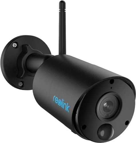 Reolink Überwachungskamera Akku Aussen, 2K 3MP Wiederaufladbare Kabellose WLAN IP Kamera Outdoor mit KI-Erkennung, PIR-Sensor, Zeitraffer, 10m IR-Nachtsicht, microSD-Kartenslot, Argus Eco in Schwarz