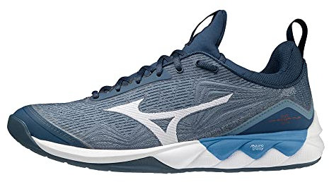 Mizuno Mixte Wave Luminous 2 Chaussures de Volley-Ball, Bluejasper Darkdenim Blanc, 46.5 EU