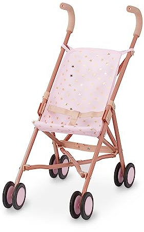 LullaBaby – 14-Inch Doll Stroller – Foldable Frame – Star – Print Design – Baby Accessories – Pretend Play 2+ Years