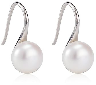 Hmzidz Pendientes de Plata de Ley 925 Con Perlas Blancas - Colgantes en Forma de Gota de Agua Dulce Para Mujer - Estilo Moderno y Elegante
