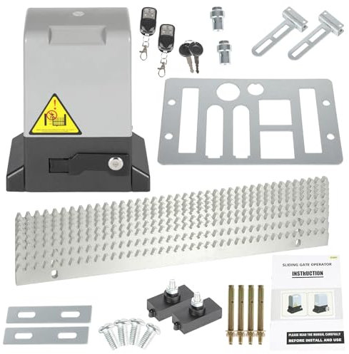 Ansobea Motorisation de portail coulissant 550 W Ouvre-porte de garage électrique jusqu'à 1 200 kg Longueur de portail 12 m avec fonction de fermeture automatique