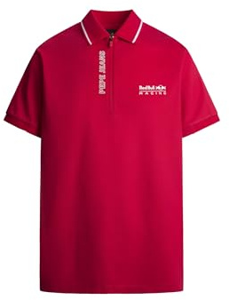 Red Bull Racing X Pepe Jeans RBR Sports Zip Placket Polo, Polo Hombre, Red (Mars Red),