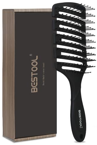 BESTOOL Haarbürste, Entwirrbürste für Damen, Herren und Kinder für glattes, lockiges und nasses Haar, Entwirrungsbürste, entwirrt und glättet das Haar
