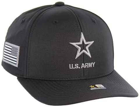 JM Warriors US Army Hat Officially Licensed Army Logo Embroidered Adjustable Basesball Cap Military Veterans Black Tactical Hat (US, Alpha, One Size, Gray)