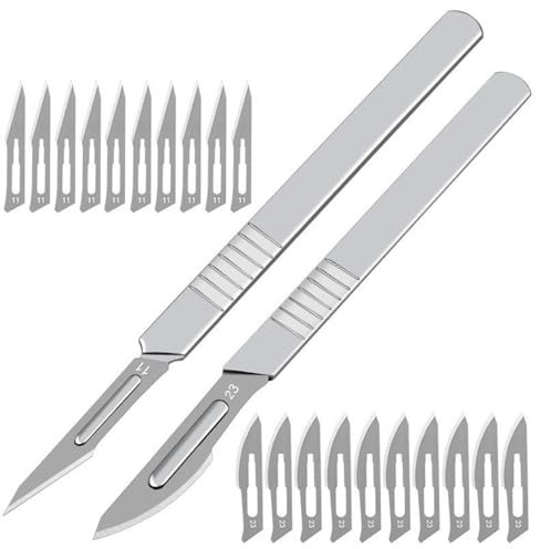Kiuiom Coltello da Panettiere,Pane Lama di Rasoio Cutter,Coltello Da Pane Professionale con 20 Lame di Ricambio,Pezzi Taglierino per Pane per DIY Impasto,Intagliare Modelli di Pane Crudo,2+20 pcs
