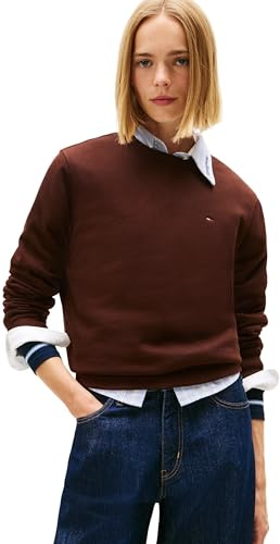 Tommy Jeans Jersey Mujer Crew Neck con Cuello Redondo, Marrón (Rich Brown), XL