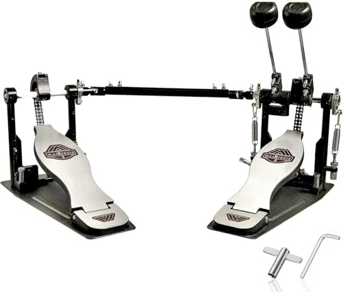 Double Bass Drum Pedal with Adjustable Beater Head,Double Bass Pedal,Double Chain Kick Drum Pedal for Drum Set and Electronic Drums