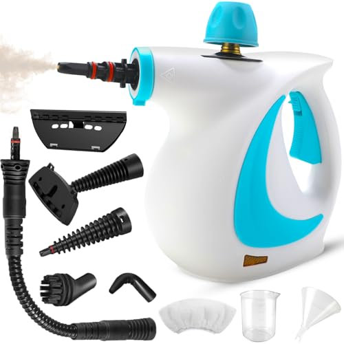 Handheld Steam Cleaner, Pressurized Multi-Surface Steamer for Cleaning, 10 in 1 Steam Cleaner for Home, Kitchen, Bathroom, Car, Upholstery, Crevice, Floor, Window Cleaning
