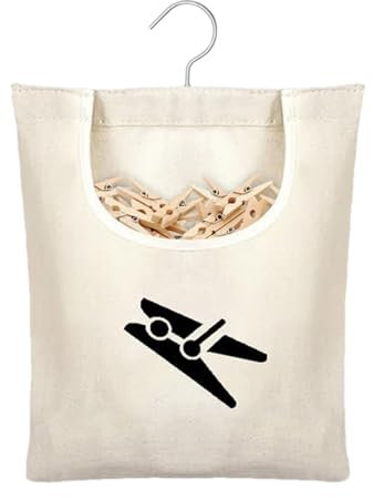 Sacchetto Per Mollette Da Bucato, Può Contenere Fino A 200 Mollette, Peg Bag, Borsa Organizzatrice Mollette Da Bucato In Tela Con Ganci Acciaio Inox, Per Casa, Cucina, Organizzazione Guardaroba
