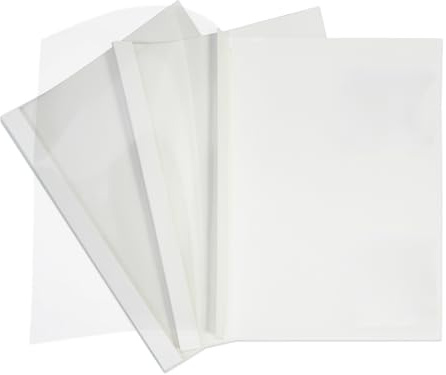 BuroKalos Thermobindemappe, 15 Blatt, 2 mm, A4, Weiß, Packung mit 25 Stück