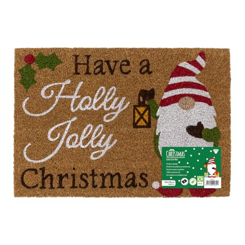 JVL Latex Backed Coir Entrance Doormat, 40x58cm, Gonks