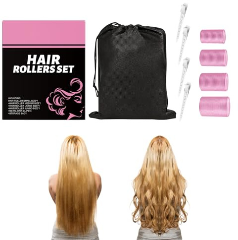 Arricciacapelli - Bigodini Adesivi Autoadesivi | Ferro Arricciacapelli Con Clip Per Donne Capelli Lunghi Fini Spessi Corti Volume Frangiato Viaggio,Ideali per Viaggio