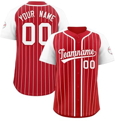 WEOPLKIN Jersey de Fútbol Americano Personalizable - Uniforme de Equipo Transpirable - Añade Nombre, Número y Logo - Diseña tu Equipo para Adultos y Niños rojo