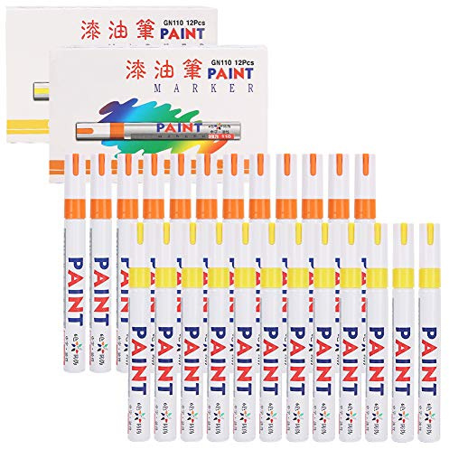 XZXCVN Set di Pennarelli per Vernice a Base di Olio 24 Pezzi, Penna per Verniciatura Impermeabile, Marcatore per Pneumatici e Riparazioni - Inchiostro Resistente, 3mm Punta in Fibra, Us