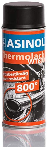 ASINOL Profi-Auspufflack Schwarz Matt | 800°C | 400ml Dose | Langlebig & Wetterfest | Ofenlack | Grill