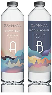 SANAAA Klares, hartes Epoxidharz zum Gießen 500g - 1:1-Verhältnis klare Harzbeschichtung per Tumbler Legno, Bar, Tavolo, Fabbricazione di Gioielli, Decorazione Artigianale
