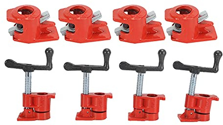 Trintion 4 Stück Rohrschraubzwinge 3/4 Zoll Rohr Schraubzwingen Set Schnellspanner Metallklammer Rohrklemmen Rohrzwingen Rohrschelle Schraubstock für Holzbearbeitung