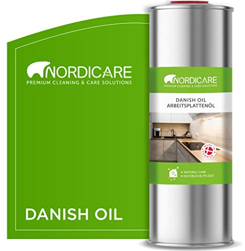 Danish Oil by Nordicare - Underlines Natural Structure of Wood (Oak, Cherry, Pine and More) - Food Safe for Wooden Worktops - Made in Denmark (1L)