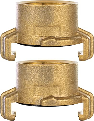 Poppstar Set da 2 raccordi rapidi in ottone con filettatura interna da 1 pollice (raccordo con filetto da 1)