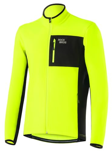 ROCKBROS Men's Thermal Cycling Jacket, Fleece Lined Winter Bike Jacket