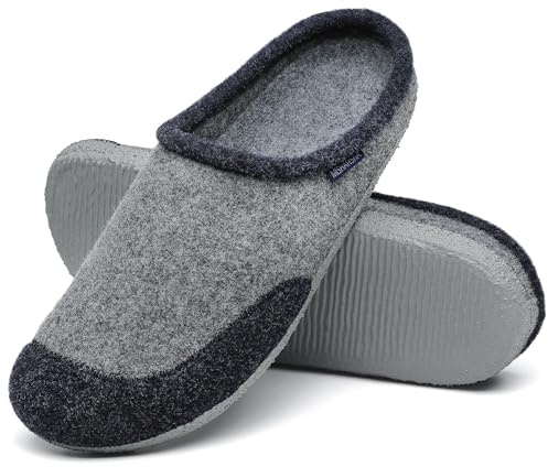 Mishansha Zapatillas Casa Mujer Pantuflas Fieltro Hombre Tallas 36-47 | Zapatos Casas, Invierno Zapatillas Casa cómodo, Fieltro suave Zapatos, Antideslizantes y Cálidas,Salón Interiores