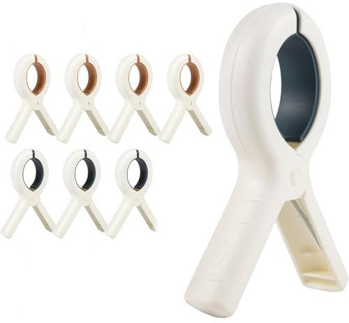 8 Pcs Beach Towel Clips for Sun Loungers Towel Laundry Clips Strong Grip Clothes Pegs Non-Slip Towel Pegs for Washing Line Pool Chairs Sunbeds Keep Your Towel from Blowing Away-(4Blue+4Orange)