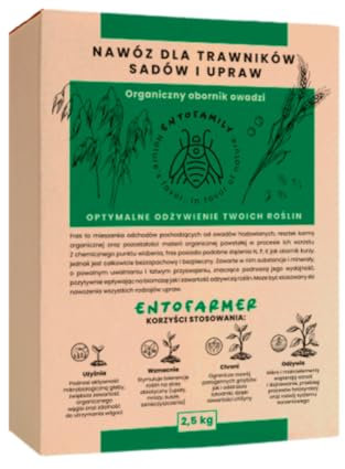 ENTOFAMILY Organischer Rasendünger - Universaldünger 2,5kg - Dünger für Rasen, Blumen, Gemüse, Balkon, Garten - Insektendünger mit Kalium - Natürlicher Pflanzendünger - Blumendünger - Granulat