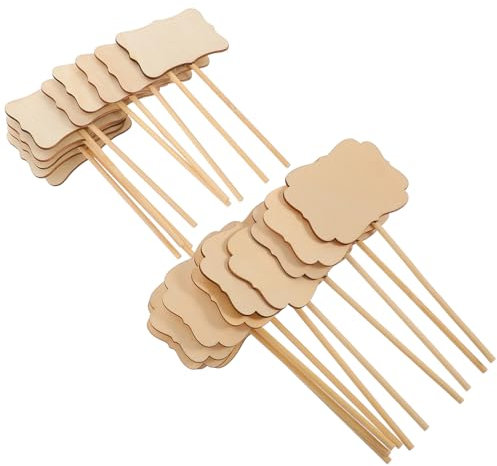 CAXUSD 20 Pezzi Marcatori Per Piante in Legno Accessori Da Giardino Rustici Marcatore Vuoto Creatore Fiori Legno