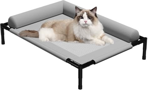 Erhöhtes Hundebett - Angehobene Hunde Betten | Haustiere Betten Mit Kissen | Tragbares Hochgezogenes Haustierbett Mit Waschbarem Und Atmungsaktivem Netz | Waschbare Haustiermöbel Für Die Camping -Terr
