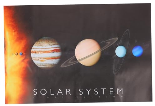 HOODANCOS Utbildande Solsystemets Plansch i Canvas med Färgstarka Illustrationer Fakta Om Planeter för Barnrum Klassrum Förskolemiljöer Lätt att Montera Främjar Rymdintresse
