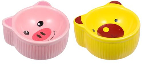 Toyvian 2 pezzi Ciotole in Ceramica per Criceti e Cincillà Resistente e Facile da Pulire Contenitori Sicuri per Cibo e Acqua Adatte per Piccoli Animali Domestici come Riccio e Criceto