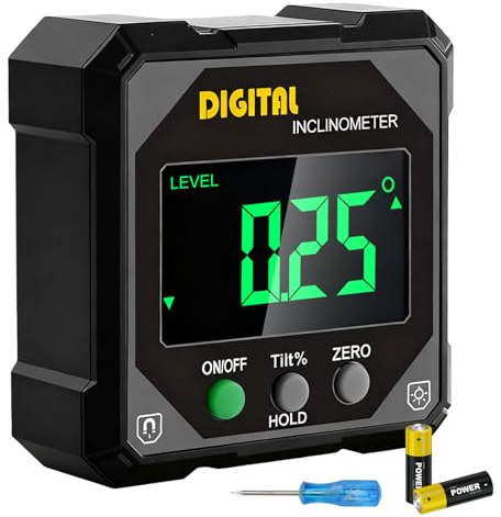 Digitaler Winkelmesser, Neigungsmesser mit Magnetfuß, Digitale Wasserwaage mit LCD Display, Winkelsucher Inklinometer, Bevel Box Winkelmessgerät, Magnetischer Elektronische Wasserwaage