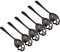 Lot de 6 cuillères à sucre en acier inoxydable 304 avec tête de mort noir