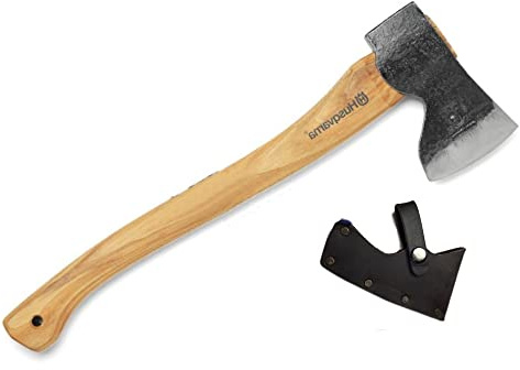 Husqvarna 596271201 20 in. Wooden Curved Carpenter Axe, Orange/Gray