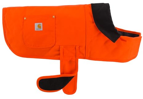 Carhartt Firm Duck Insulated Dog Chore Coat, Durable Weather Resistant Coat for Cold and Windy Conditions, Contains PFAS (Hunter Orange), Small
