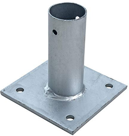 ESTEXO Aufschraubhülse Pfostenhülse Pfostenträger Bodenhülse rund für 34 mm Pfosten Aufschraubbodenhülse Hülse Pfostenschuh