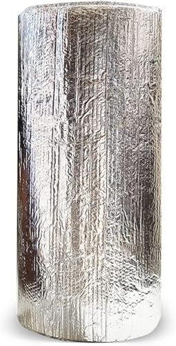 Aislante Térmico Reflexivo de Aluminio y Burbujas 0.5x5 m (2.5 m²) - Frío y Calor - Viviendas, Caravanas, Campers, Buhardillas, Uso Industrial