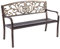 KOMFOTTEU Gartenbank Metall, Parkbank aus Eisen, Metallbank bis 280 kg belastbar, Sitzbank für Balkon, Garten, Terrasse, 127 x 60 x 85 cm
