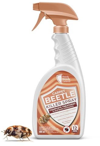 Carpet Beetle Killer Spray 650ml - Powerful Insecticide for Beetles Spray - Long-Lasting Protection from Beetles, Larvae & Eggs - Fast-Acting Carpet Beetle
