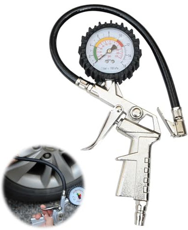 BNOYONERAS Reifenfüller-Messgerät, Digitaler Reifenfüller Manometer, Luftdruckprüfer, Reifenfüller Reifendruckprüfer, Autoreifenfüller (mit LCD-Display) für Autos, Motorräder, Fahrräder