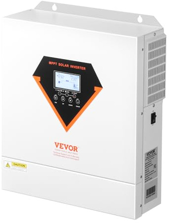 VEVOR Hybrid-Solarwechselrichter, 3500 W, All-in-One-Wechselrichter mit reinem Sinus, 24 V DC auf 220/230 V AC, mit integriertem 100 A MPPT-Solarregler, für netzunabhängige Blei-Säure-Lithium-Batterie